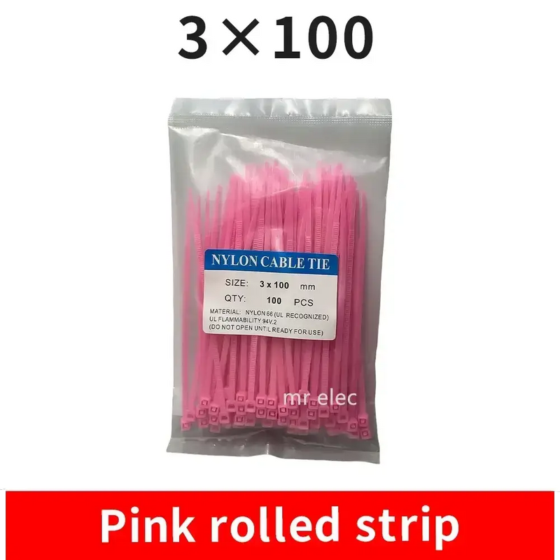 Habicare 100PCS Colourful Nylon Cable Ties 3x100mm Self-Locking 100PCS Colourful Nylon Cable Ties 3x100mm Self-Locking