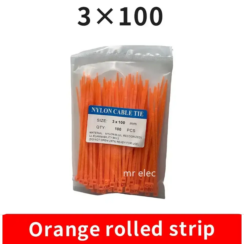 Habicare 100PCS Colourful Nylon Cable Ties 3x100mm Self-Locking 100PCS Colourful Nylon Cable Ties 3x100mm Self-Locking