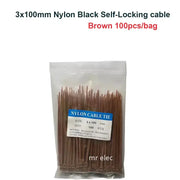 Habicare 100PCS Colourful Nylon Cable Ties 3x100mm Self-Locking 100PCS Colourful Nylon Cable Ties 3x100mm Self-Locking