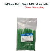 Habicare 100PCS Colourful Nylon Cable Ties 3x100mm Self-Locking 100PCS Colourful Nylon Cable Ties 3x100mm Self-Locking