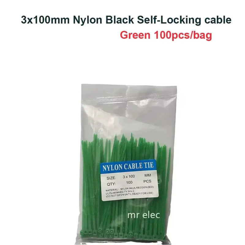 Habicare 100PCS Colourful Nylon Cable Ties 3x100mm Self-Locking 100PCS Colourful Nylon Cable Ties 3x100mm Self-Locking