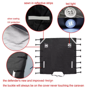 Caravan Front Towing Cover Tough 600D Protector LED Light Reflective Strips by salelink.co.nz