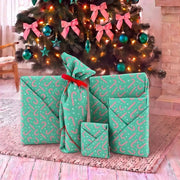 Waste Free Celebrations Furoshiki Wrapping Cloths Feliz Navidad Dulces - 4 Furoshiki Gift Wraps Feliz Navidad Dulces - 4 Furoshiki Gift Wraps