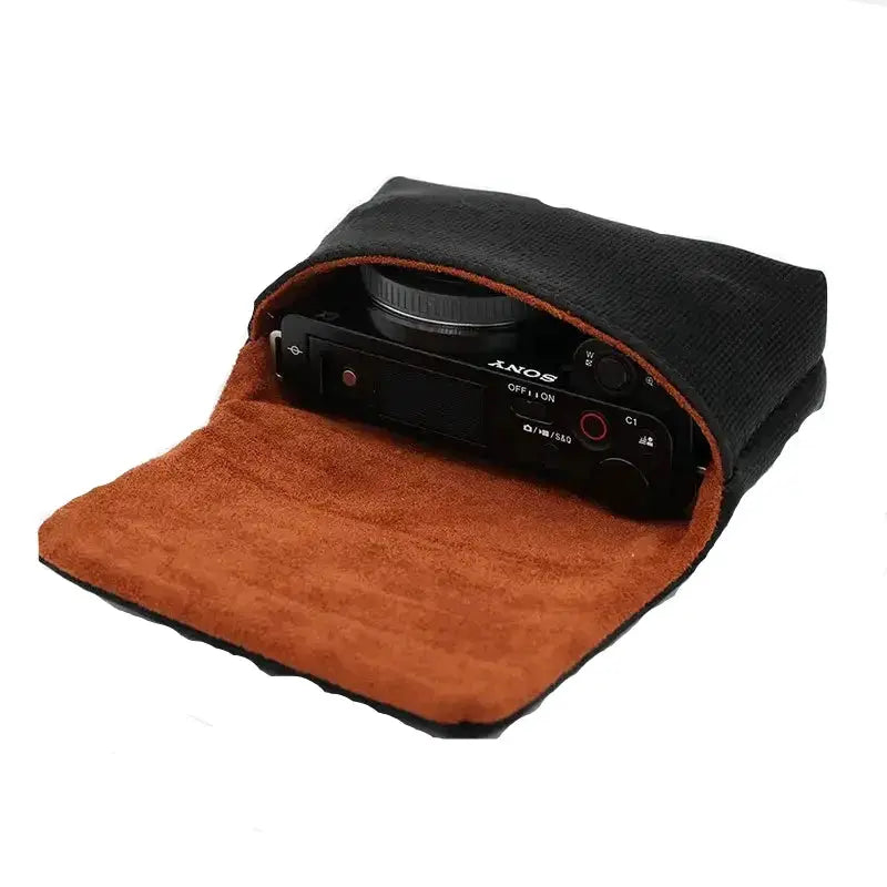 Habicare Portable Camera Storage Bag Leather Case for Sony ZV1 ZVE10 RX100 Canon G7X III Leather Camera Storage Bag For Sony ZV1 ZVE10 RX100