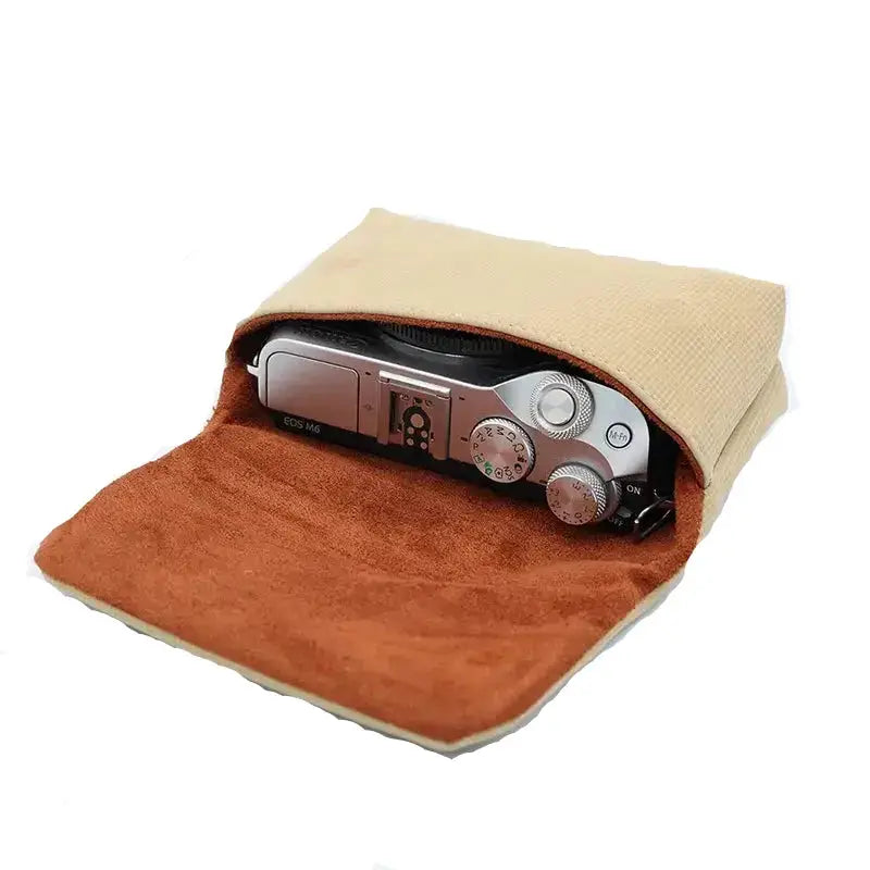 Habicare Portable Camera Storage Bag Leather Case for Sony ZV1 ZVE10 RX100 Canon G7X III Leather Camera Storage Bag For Sony ZV1 ZVE10 RX100