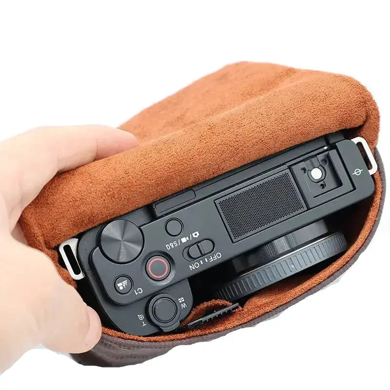 Habicare Portable Camera Storage Bag Leather Case for Sony ZV1 ZVE10 RX100 Canon G7X III Leather Camera Storage Bag For Sony ZV1 ZVE10 RX100