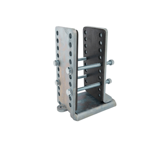 Robot Trolley Uni Closed Frame Bracket with metal structure and bolts, designed for caravan chassis dimensions 25/100 - 50/150mm.