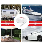 Camper Van Gutter Rain Guard – J Shape Drip Stop PVC Rain Gutter (5m) by Habicare