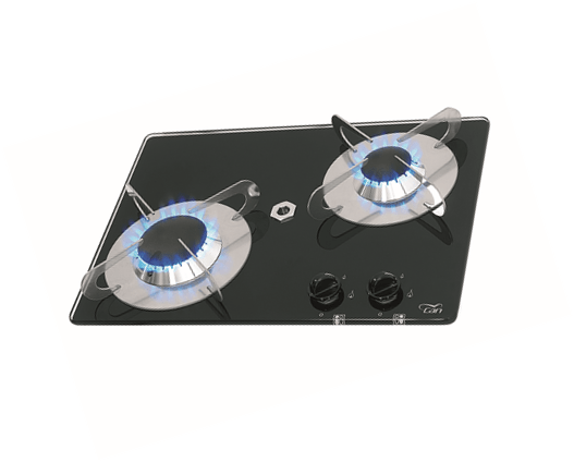 CAN Gas & Electric RV Cookers - Ovens CAN 2 Burner Gas Hob Crystal Finish