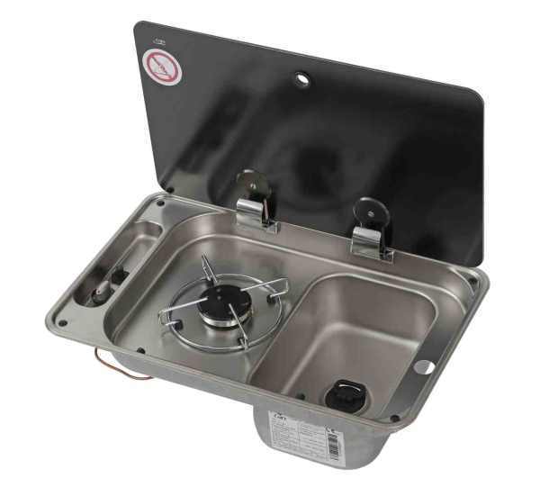 CAN Gas & Electric RV Cookers - Ovens CAN Rectangular Hob and R/H Sink Combo