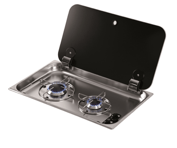 CAN 2 Burner Hob with Glass Lid - Action Outdoors Kiwi