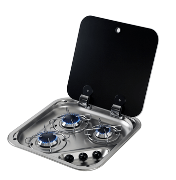 CAN 3 Burner Hob with Glass Lid - Action Outdoors Kiwi