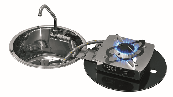 CAN Round Foldable Single Gas Hob with Sink - Action Outdoors Kiwi