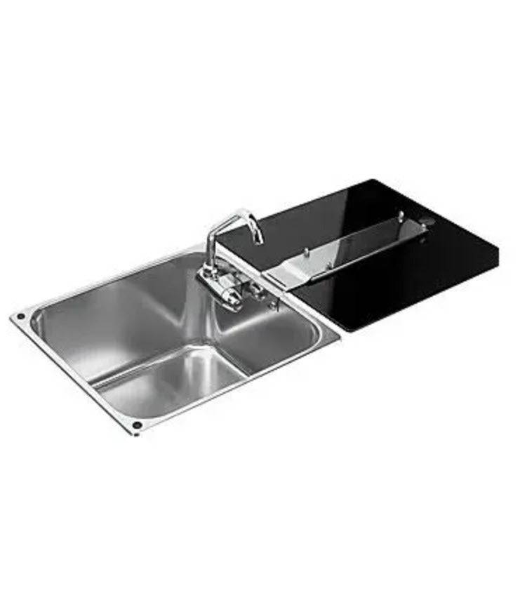CAN General Sink with Folding Tap and Tempered Glass lid