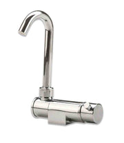 CAN Hot & Cold Mixer With Folding Spout - stylish chrome mixer tap with a swiveling spout for kitchen convenience.