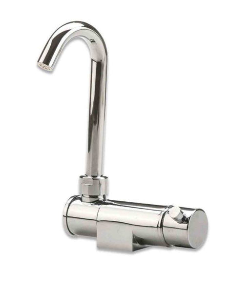 CAN Hot & Cold Mixer With Folding Spout - stylish chrome mixer tap with a swiveling spout for kitchen convenience.
