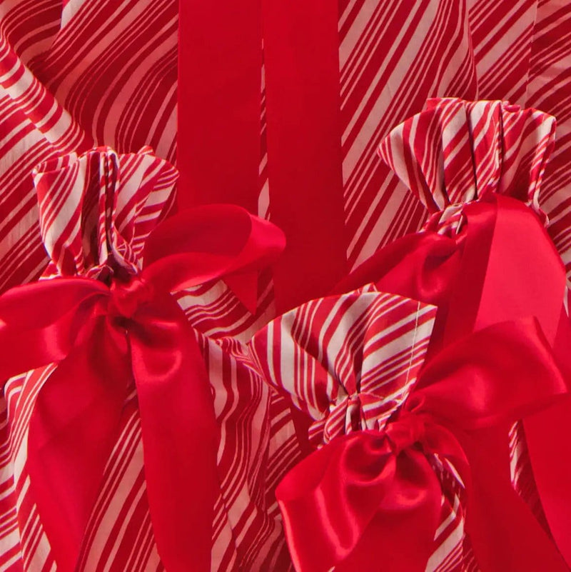 Waste Free Celebrations Fabric Gift Bags Candy Cane (Reusable Gift Bag Set) Candy Cane (Reusable Gift Bag Set)