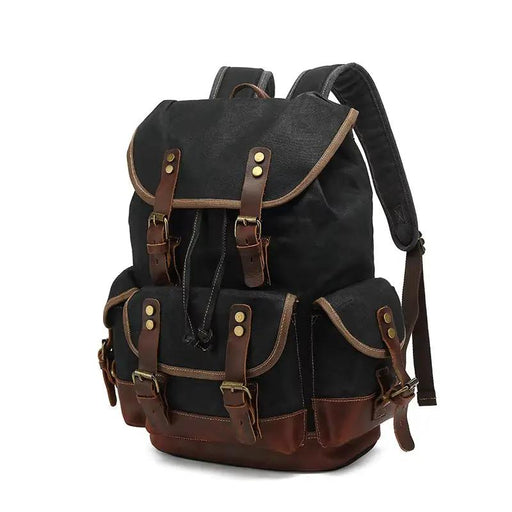 Waxed Canvas Leather Backpack — Retro Heritage Rucksack | Travel & Adventure Pack by Mead's Supply & Equipment Outfitters limited