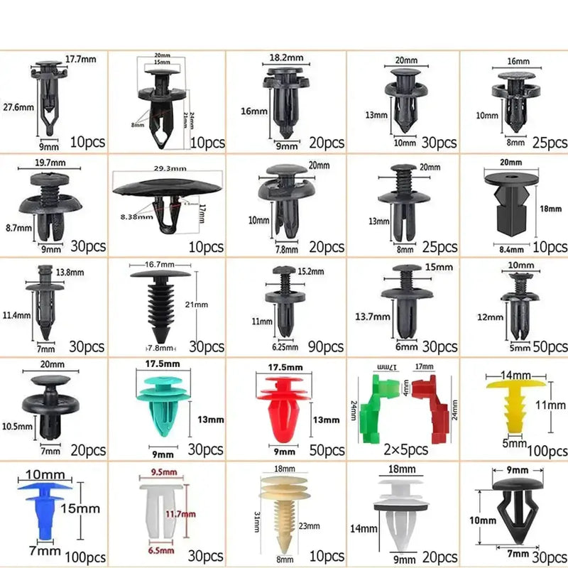 Car Fastener Clip Kit – Plastic Rivets & Retainer Pins (different types available) by Habicare