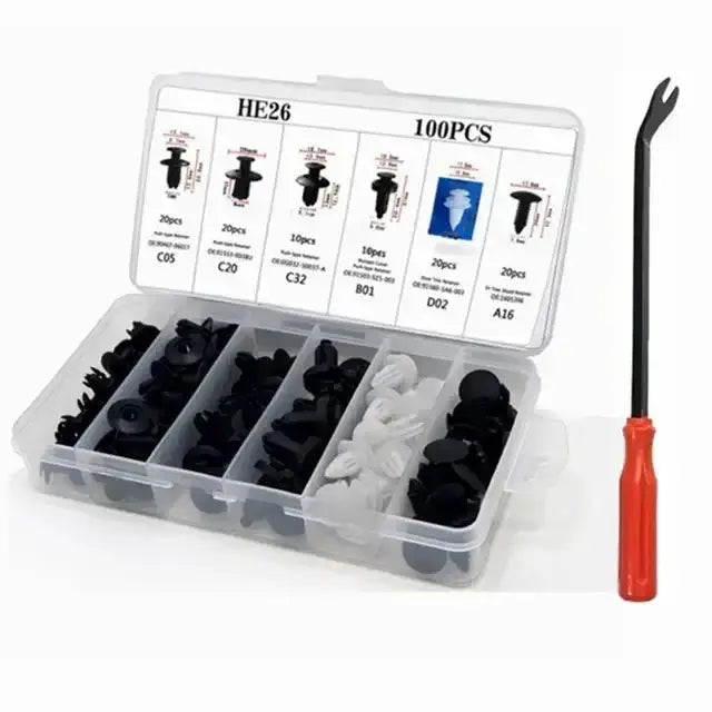 Car Fastener Clip Kit – Plastic Rivets & Retainer Pins (different types available) by Habicare