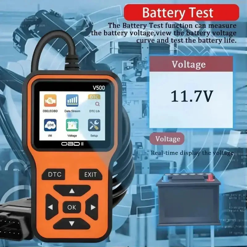 OBD2 Scanner, Voltage & Engine Fault Code Reader by Habicare