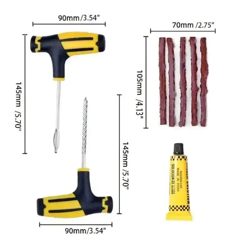 Car Tyre Repair Kit with Durable Strips & Super Glue by Habicare