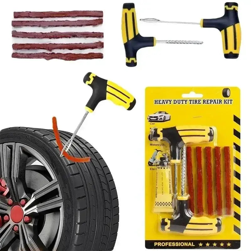 Car Tyre Repair Kit with Durable Strips & Super Glue by Habicare