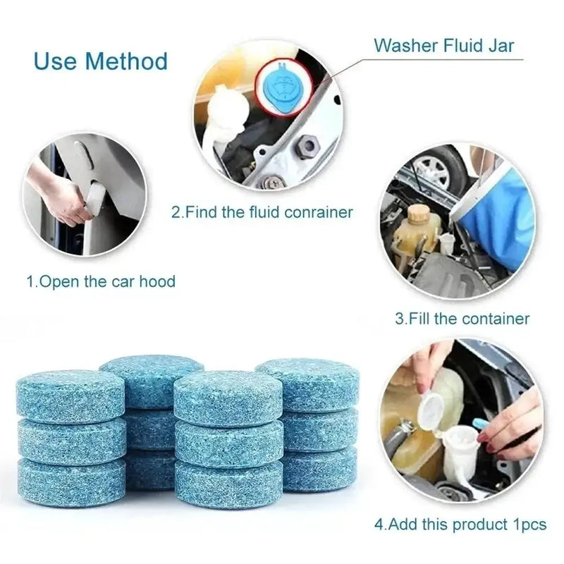 Car Windscreen Cleaner - Effervescent Tablets (available in different quantities) by Habicare