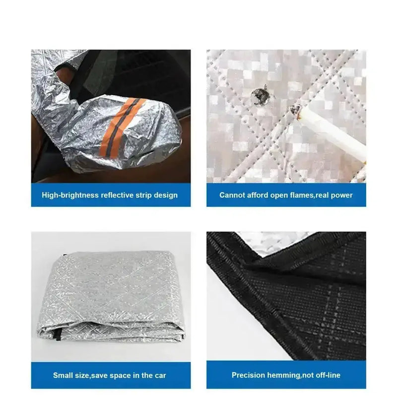 Car Windshield Snow & Ice Protector – Front/Rear Winter / Sunshade Cover by Habicare
