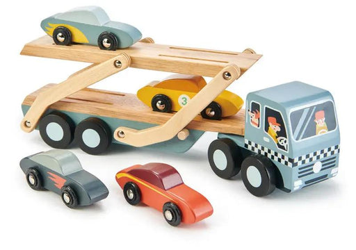 Curious Moonbeam Vehicle Play Wooden Car Transporter Truck Set - Tender Leaf Toys | Wooden Toys NZ Wooden Car Transporter Truck Set - Tender Leaf Toys | Wooden Toys NZ