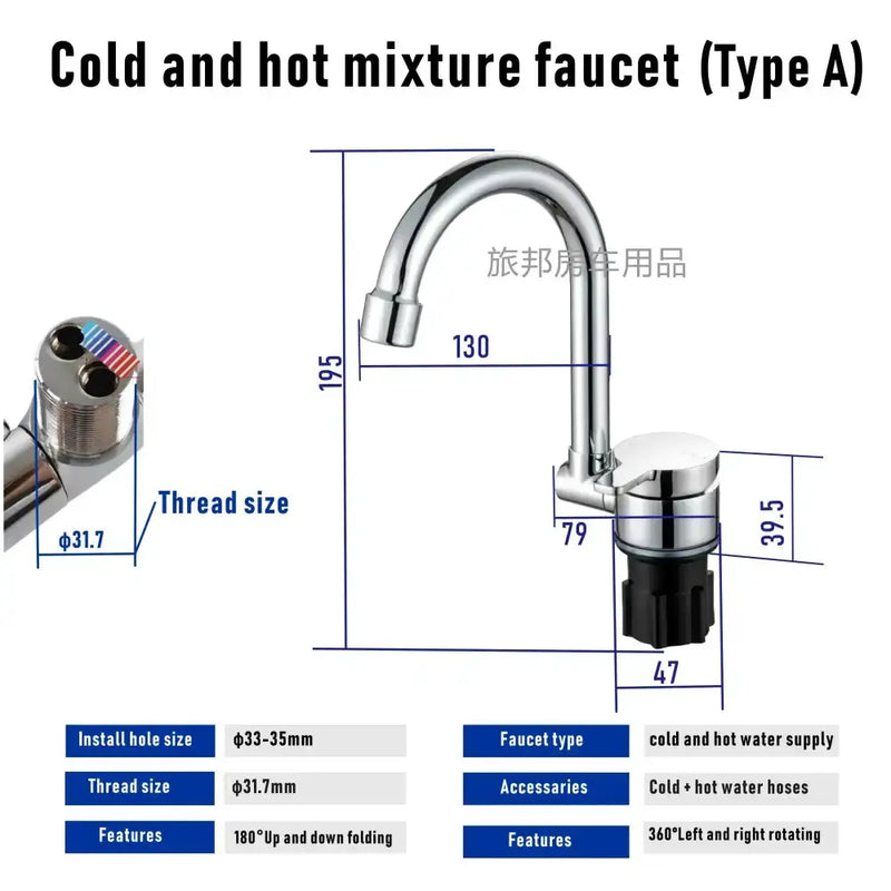 Caravan Chrome Shower Mixer – 12mm Push Fit by Habicare