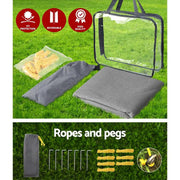 Caravan Privacy Screen Roll Out Awning 2.1x1.8M Sun Shade Pop Top End Wall Grey by SportZone.co.nz
