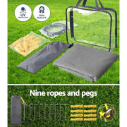 Caravan Privacy Screen Roll Out Awning 3.7X1.95M End Wall Side Sun Shade Grey by SportZone.co.nz