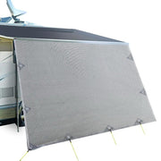 Caravan Privacy Screen Roll Out Awning 4.3X1.95M End Wall Side Sun Shade Grey by SportZone.co.nz