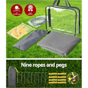 Caravan Privacy Screen Roll Out Awning 4.6x1.95M End Wall Side Sun Shade Grey by SportZone.co.nz