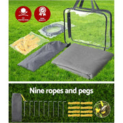 Caravan Privacy Screen Roll Out Awning 4.9x1.95M End Wall Side Sun Shade Grey by SportZone.co.nz