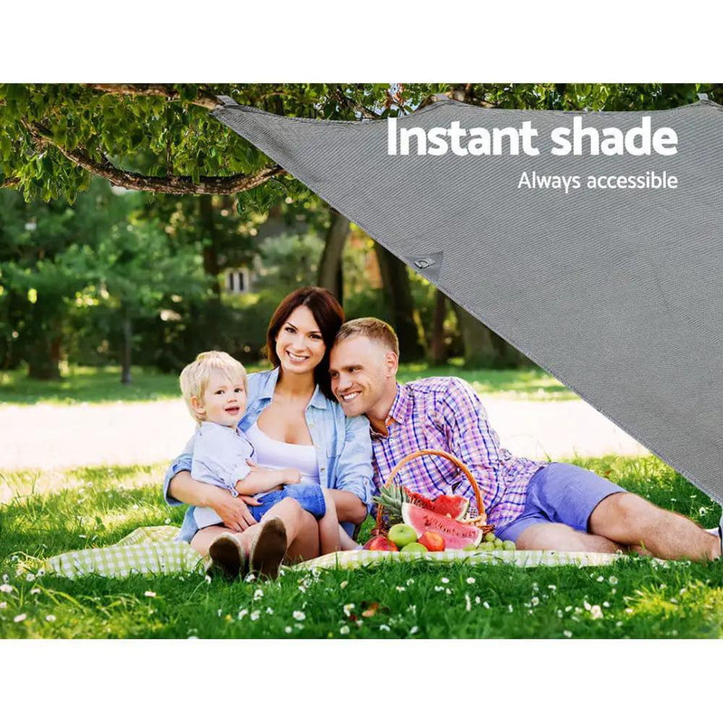Caravan Privacy Screen Roll Out Awning 4Mx1.95M End Wall Side Sun Shade Grey by SportZone.co.nz