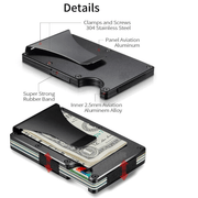 g8buynz g8buynz Slim RFID Card Holder for Men Money Clip Aluminum Metal Wallet Front Pock Case Slim RFID Card Holder for Men Money Clip Aluminum Metal Wallet Front Pock Case