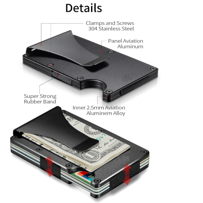 g8buynz g8buynz Slim RFID Card Holder for Men Money Clip Aluminum Metal Wallet Front Pock Case Slim RFID Card Holder for Men Money Clip Aluminum Metal Wallet Front Pock Case