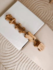 Wooden Cargo Train - QToys | Wooden Toy NZ by Curious Moonbeam