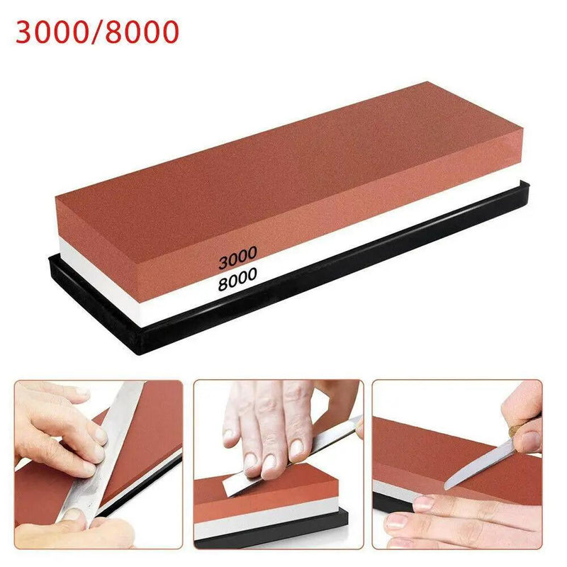 Dual Water Stone 3000/8000 Whetstone Knife Sharpener Sharpening Flattening by salelink.co.nz