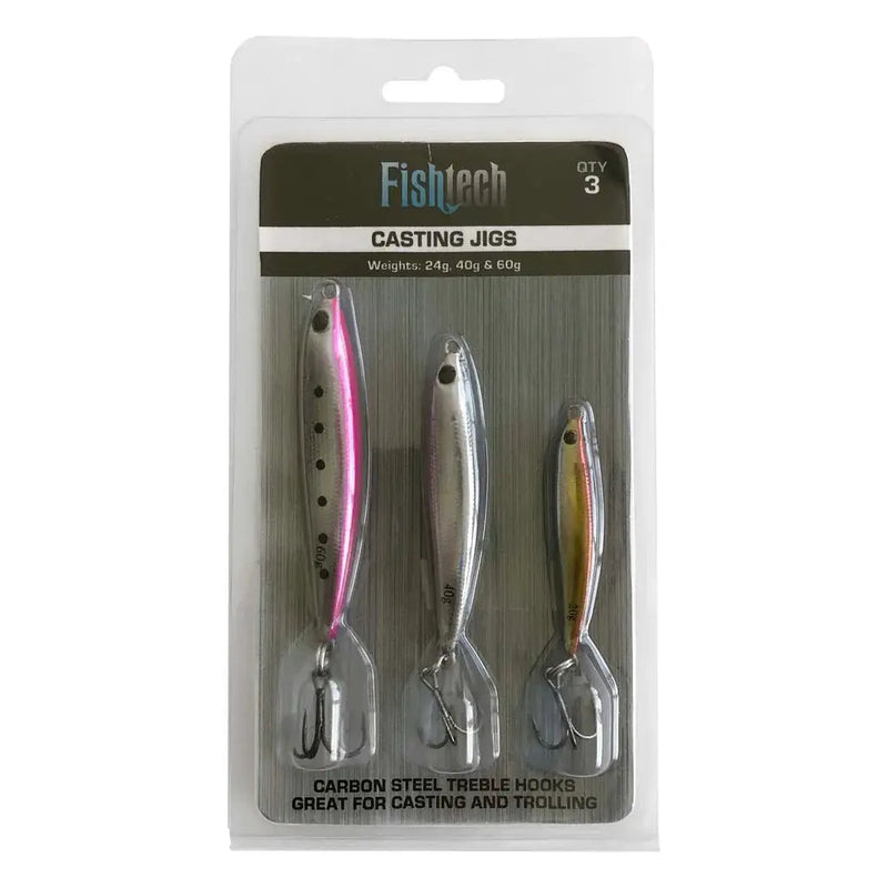 Fishtech Casting Jigs 20g 40g 60g 3 Pack by NZ Diver