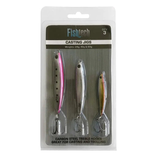 Fishtech Casting Jigs 20g 40g 60g 3 Pack by NZ Diver