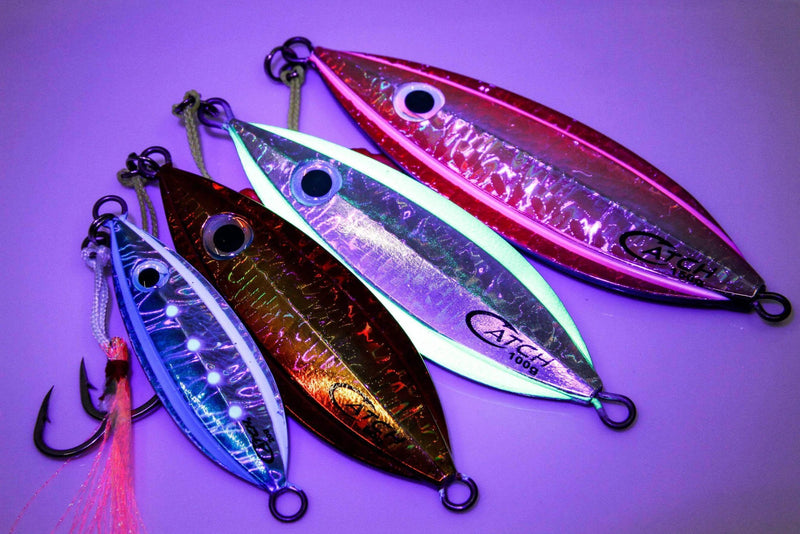Baby Boss 20g lures in vibrant holographic colors with unique swimming action for fishing.