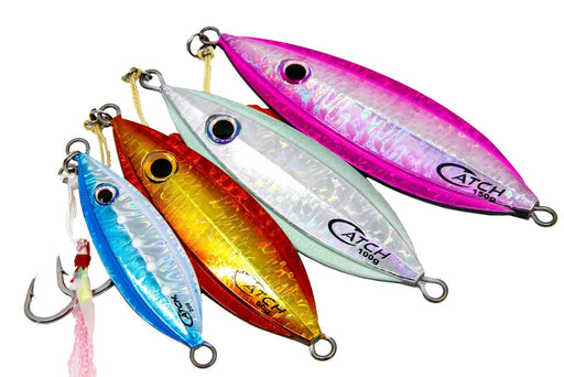 Baby Boss 20g fishing lures in various bright holographic colours designed to attract snapper and other fish species.