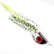 Catch Beady Eye Kabura 60g 80g 100g 120g 150g with Glow and UV - Chartreuse jig with holographic eyes.