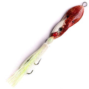 Boss Squid fishing lure featuring vibrant colors and unique curved shape for natural fluid motion.