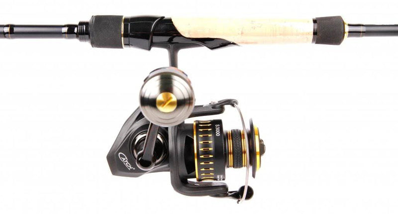 Catch Pro Series 2 pc Spin Combo with Braid featuring a sleek spinning reel and rod design.