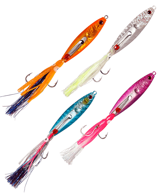Catch 200 gram BetaBug Ballistic Blue (Blue Silver) fishing lures in vibrant colors and strong hooks.