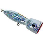 Handmade Popper Charlie Chugga showcasing a shiny design with holographic patterns and a sleek white finish.